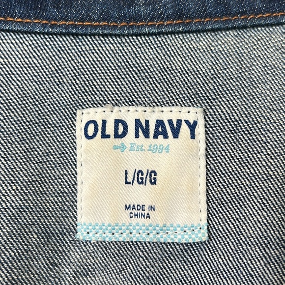 Old Navy Denim Jean Jacket Women Size L - Picture 4 of 13
